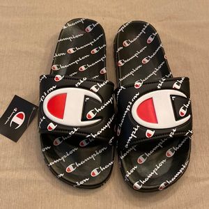 Champion slides, black, new with tag.  Size 8, EU size 41
